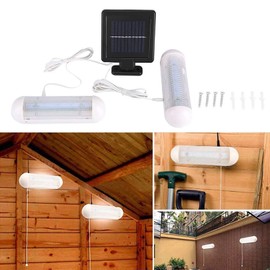 VLUOO Solar Powered Shed Light Rechargeable Split Solar Shed Lights with On Off Switch Indoor Solar Lights for Sheds Inside Solar Powered Lights for Garden, Greenhouse, Corridor