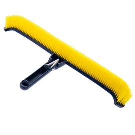 ProMotus 18 inch Pool Wall Brush Curved Design,Heavy-Duty Plastic Bristles Rust-Proof for Inground and Above Ground Pools,Effortless Debris Removal,Attaches to Standard Telescopic Pole(Not Included)