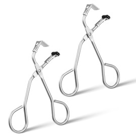 2pcs Mini Eyelash Curler Metal, Silicone pad Eyelash Curler Non-Closed Edge Lashes Curler Mini-Handled Eyelash Tools No Pinching or Pulling Lash Curler Segmented Curler Makeup Tool Fits Most Shapes