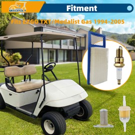 Mixopoly Golf Cart Tune Up Kit for EZGO TXT/Medalist/Workhorse Gas 1994-2005, Air Oil Fuel Filter and Spark Plug Engine Maintenance Kit, Replace 72368-G01 26591-G01 72084-G01 25523-G3