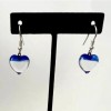 Murano Glass, Handcrafted Unique Jewelry, Heart Earrings, 925 Sterling Silver