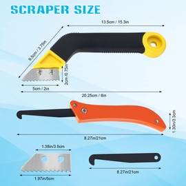 8PCS Grout Removal Tool Set, COITEK 1PCS Grout Scraping Rake with 5 PCS Extra Replacement Blades, 1PCS Grout Saw with 1P Grout Removal Knife for Tile Cleaning (Yellow+Black)