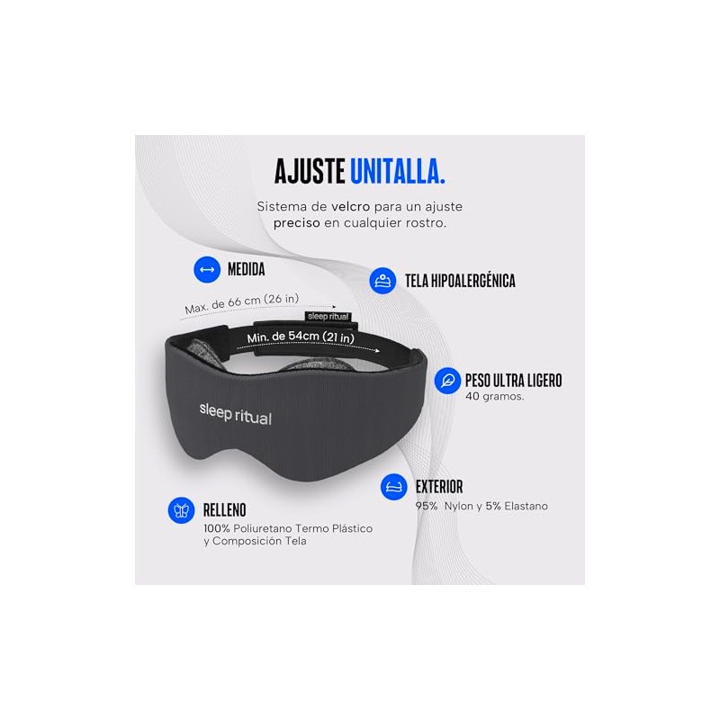 Sleep Ritual Antifaz Premium para Dormir con Tecnología Blackout