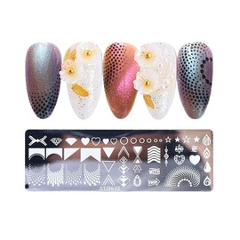 Metal Nail Stamping Plate Unicorn Butterfly Stars Rainbow Heart Bunny Cat Birds H12 Nail Wraps Art Stickers Manicure Supplies for Women for Home Nails Full Long Lasting Easy Apply and Remove