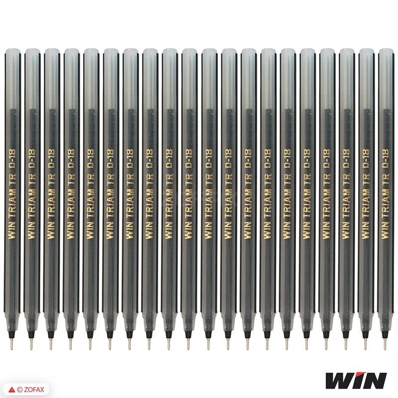 WIN 20 x 0.7mm Ball Pen Triam BLACK Smooth Ballpoint