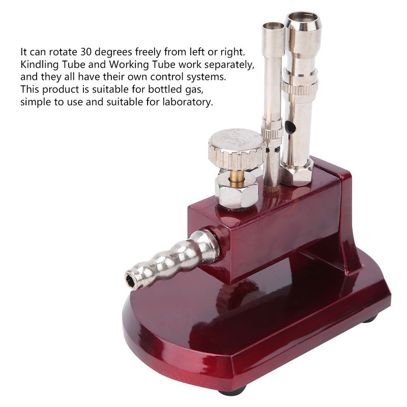 Dental Micro Burner Double Tube Rotatable Gas Propane Light Lab