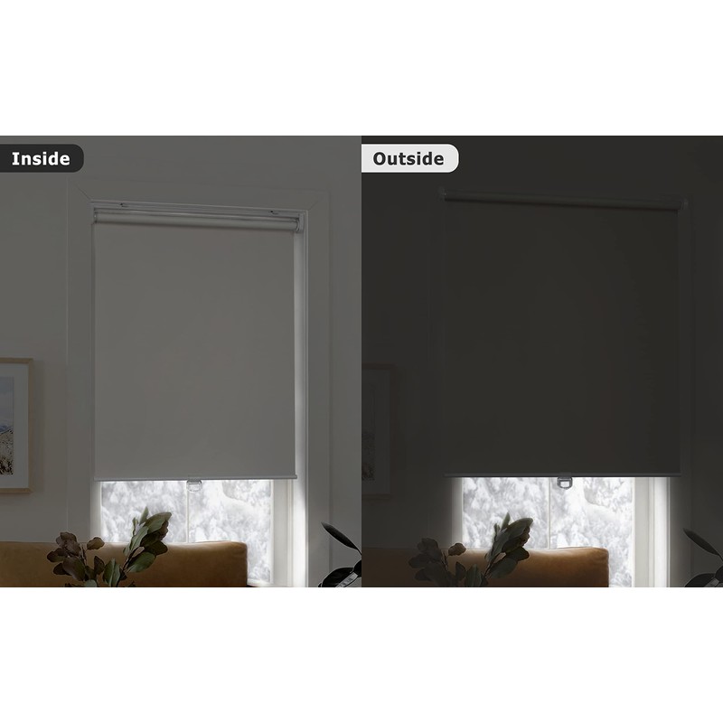LazBlinds No Tools No Drill Cordless Roller Shades, 100% Blackout