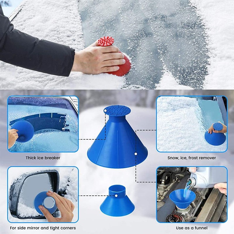 4 Pack Magical Ice Scraper, Round Snow Scraper for Car