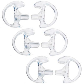 HYS Clear Soft Larger Earmold Replacement Ear Pieces Flexible Open Ear Insert Ear Buds for Walkie Talkie 2 Way Radio Transparent Air Acoustic earpiece Headset