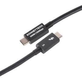 Sonnet Thunderbolt 5 Cable 1.6ft / 0.5m - Intel Certified, 80Gbps, 240W Charging, 8K Video, Compatible with Thunderbolt 3, Thunderbolt 4, USB4 and USB-C Devices