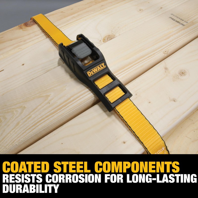 DEWALT DXBC90042 Black/Yellow 1” x 12’ Cam-Buckle Straps - 500