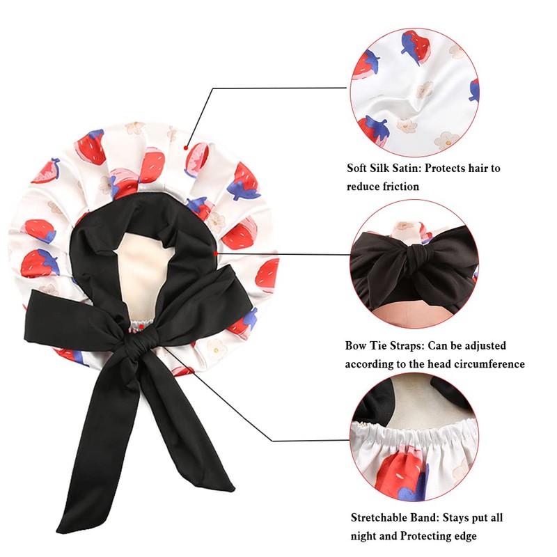 greatremy Gorro de seda ajustable para niños con lazo elástico