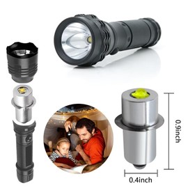 JRSHOME 2Pcs P13.5S LED Flashlight Bulbs, 2024 Upgrade Light for D/C Cell 6500K White Super Bright