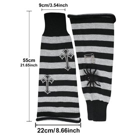 Lebaley Kawaii Leg Warmers for Girls Women - Japanese Lolita Leg Warmers Y2K Harajuku Leg Cover Stockings Kawaii Knit Socks (Stripe 3)