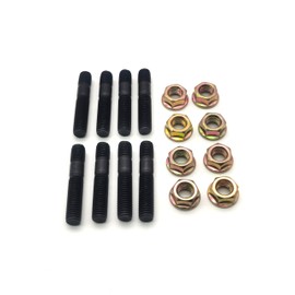 M8x1.25 Double Headed Bolt Nut Set Exhaust Manifold Studs Nuts Fit for Automobile Exhaust System Intake Manifold,Grade10.9,8 Pcs
