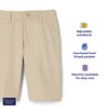 French Toast Boys' Flat Front Performance Stretch Short, FT Khaki,
