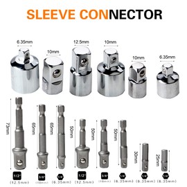 14-Piece Socket Adapter Set, 6 Pieces Socket Wrench Nut + 8 Pieces Socket Wrench, Nut Adapter for 1/4 to 3/8-3/8 to 1/4 Inch, 3/8 to 1/2-1/2 to 3/8 Inch, 1/4 to 1/2-1/2 to 1/4 Inch