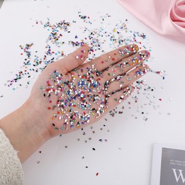 2000pcs Mini Colorful Rhinestones Nail Art Charm,Rhinestones for Nails,Multi Shape Flat Back Nail Gems 3D Star Flower Heart Nail Rhinestones Kawaii Rinestones Set for Crafting