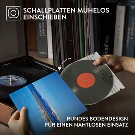 Big Fudge Pack of 25 7 Inch Record Inner Sleeves - 25 x 7 Inch Record LP Storage Protective Cases - Set of 25 Round Base Vinyl Inner Sleeves - 25 Record Sleeves