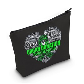 Gzrlyf Organ Donation Awareness Makeup Bag Organ Transplant Gift Kidney Donor Gift Organ Donor Zipper Pouch (Organ Donation Awareness ca)