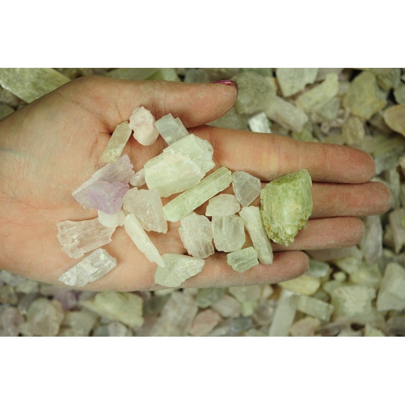 Fantasia Materials: 3 lbs Kunzite Rough Stones from Pakistan