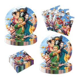 40Packs One -Piece Party Supplies Include 20 Plates, 20 Napkins for One -Piece Birthday Party Decoration