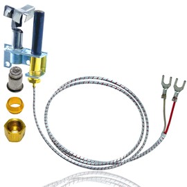 MCAMPAS 750mv Thermopile Pilot Burner with Natural Gas & Propane Gas Pilot Orifice for New Deep Fryer AA Cater Truck