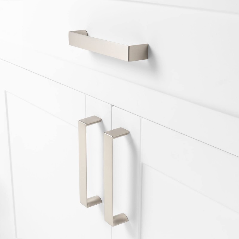 BEROSSA 10 Pack 5 Inch Brushed Nickel Cabinet Pulls Satin