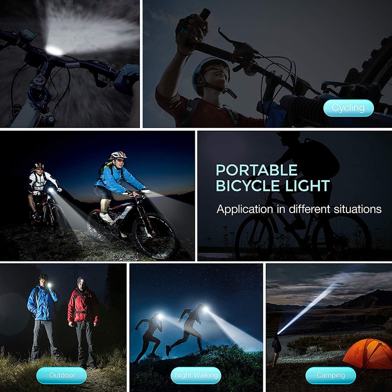USB Rechargeable Bike Headlight and Back Light Set 600lm Bright