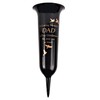 Black Graveside Memorial Spiked Flower Vase - Dad