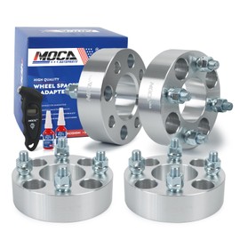 MOCA 38.1mm 4x101.6 Hubcentric Wheel Spacers (62mm Bore) - 1/2" x20 Studs Fit for EZGO Club Car & for Free Tire Pressure Gauge (Silver, Pack of 4)