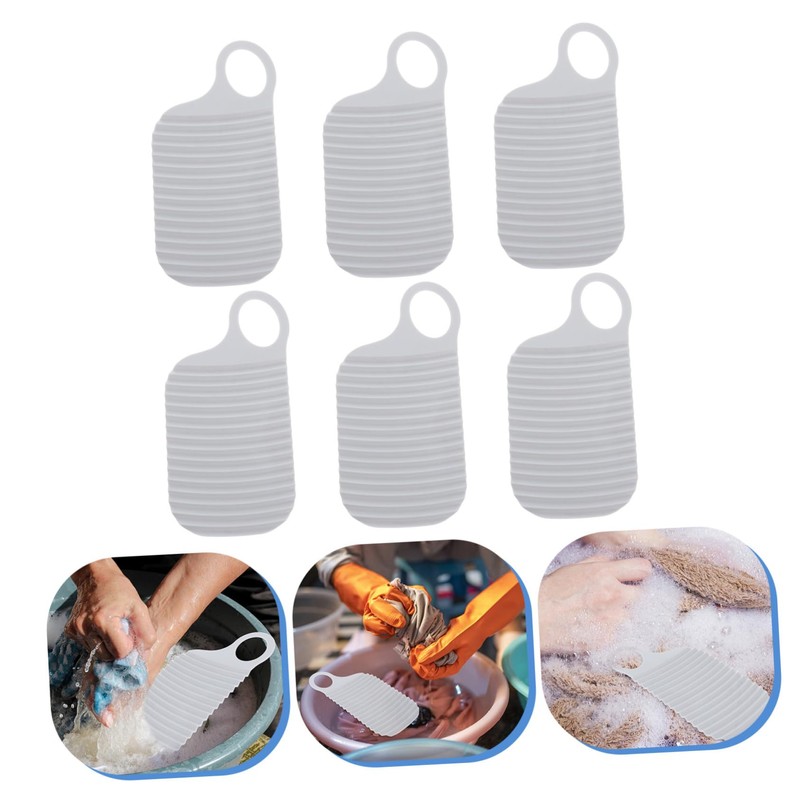Levemolo 6pcs Portable Stripe Texture Clothes Washboard -sided Scrubbing Board