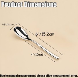 Wenkoni 6"Small Dessert Spoons, Yogurt Spoons,Coffee Spoons,Espresso Spoons,Ice Cream Spoons,SUS 304 Stainless Steel spoons 4 pcs Set.