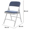 OEF Furnishings Deluxe Fabric Upholstered Double Hinge Premium Folding Chairs,