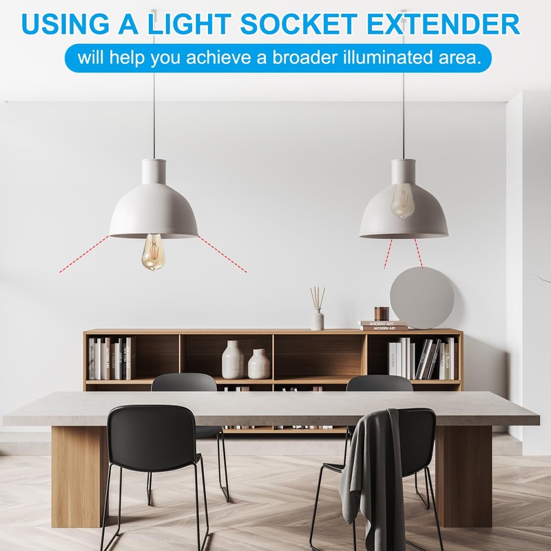 PATIKIL 4.3 Inch E26/E27 Light Socket Extender, 4 Pcs Flexible