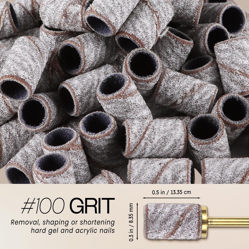 100 Pieces Large Nail Sanding Bands Professional Nail Manicure for