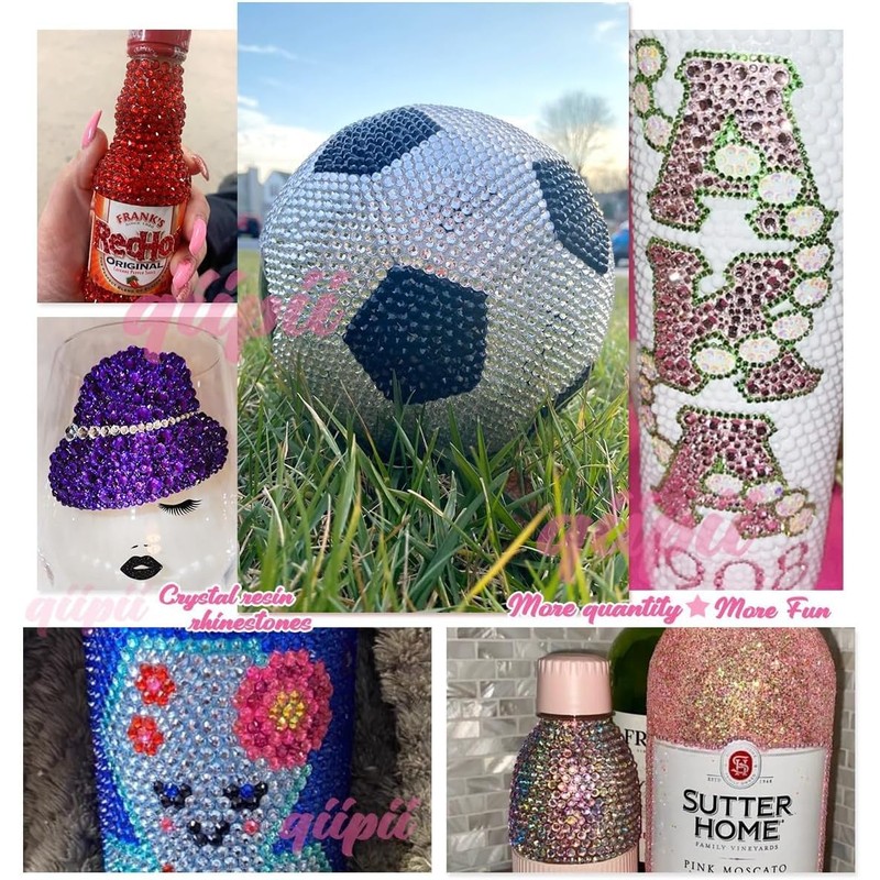 qiipii 5300PCS 3mm Light Green AB Resin Rhinestones for Crafting