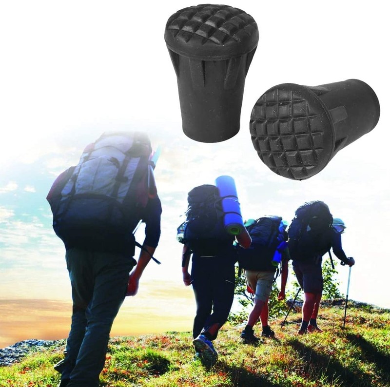 【10個セット】カラー：ブラックトレッキングポール 登山 軽量 登山ステッキ ステッキ 取り替え 交換用 ゴムカバー ストック