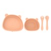 4pcs Children Plate Utensils Set Silicone Suction Bowls Set Toddler