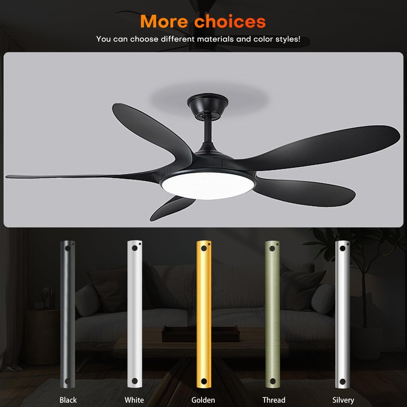 16-Inch Ceiling Fan Downrod with Extension Cord, 1.3-Foot White Ceiling