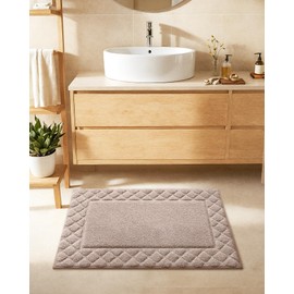 Color&Geomety Large Bath Mats for Bathroom Non Slip 24"x36", Absorbent Light Brown Bathroom Rugs Washable, Luxury Bathroom Mat Shower Mat Outside Shower