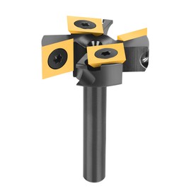 SpeTool Face Milling Cutter 8 mm Shank 38.1 mm Cutting Diameter Face Milling Cutter for Router Surface Milling Cutter with ATS Coating Reversible Plates CNC Milling Cutter Wood 2 + 2 Flutes Flat