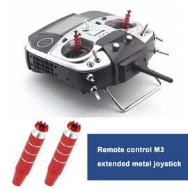 VGOL 2 Sets Aluminium Alloy RC Transmitter Stick Ends M3 Extended Joystick Controller Thumb Rocker Compatible with Futaba Compatible with Spectrum DX8 Red (30 x 8 mm)