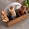 SANOSY Acacia Wood Utensil Holder, Paper Plate Dispenser Organizer for