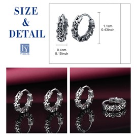 Yumilok Fashion Stainless Steel Stars Earrings Hoops for Men Women Creative Star Creole Earrings Diameter 1.1cm Novelty Accessories Jewellery for Teenager