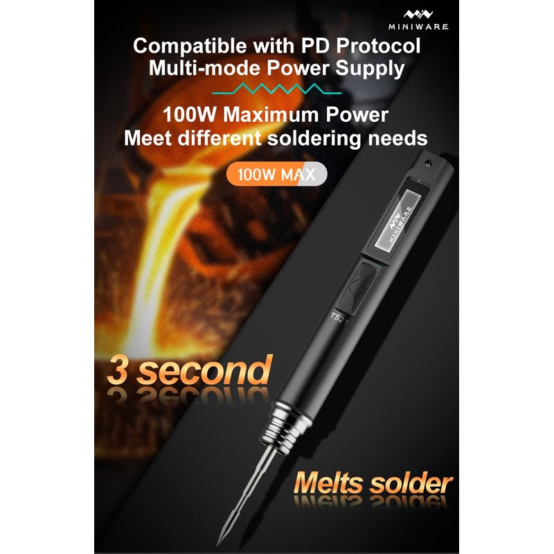 TOOLSAVING Soldering Iron Kit TS21,Max 100W Soldering-Iron Gun with Adjustable
