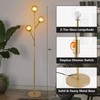 9MMML Modern Globe Floor Lamp, 67'' Tall Gold Dimmable Floor