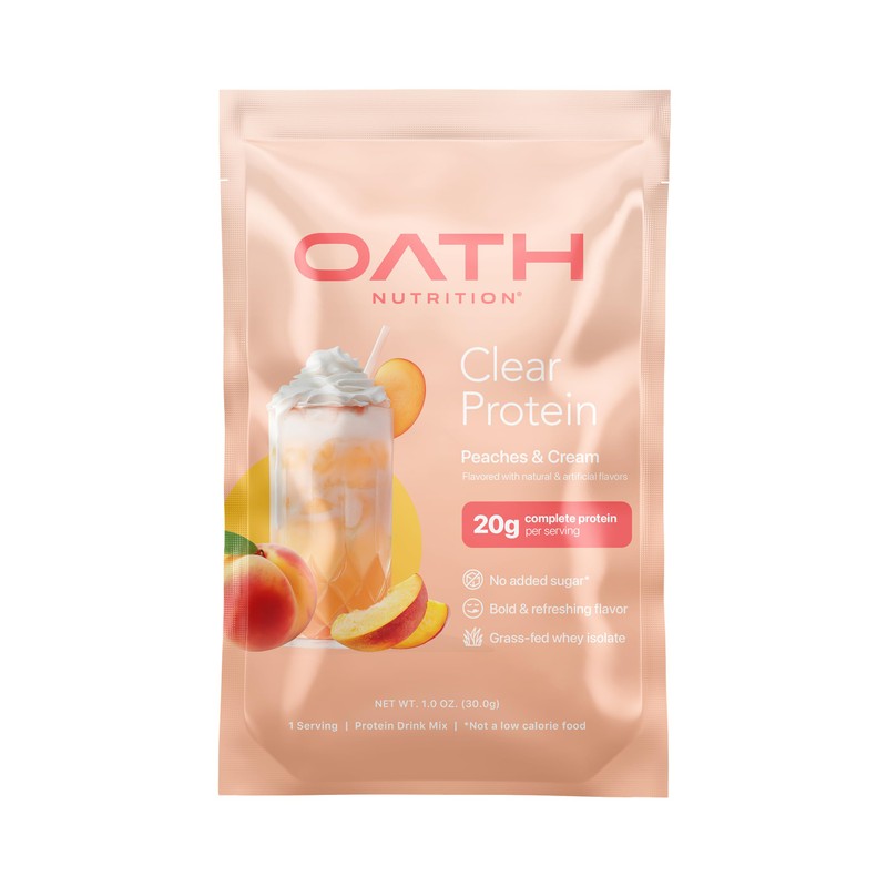 Oath Nutrition Clear Whey Isolate Protein Powder, Peaches & Cream,