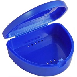 Ventilated Retainer Case - Mouthguard Box - Orthodontic Retainer Case - Slim Orthodontic Dental Case - Dentures Case (Sky Blue)