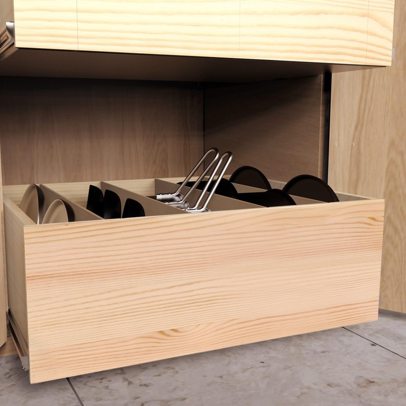 Mulush Pull Out Cabinet Organizer with Divider, 22''W×21''D×7''H Soft Close